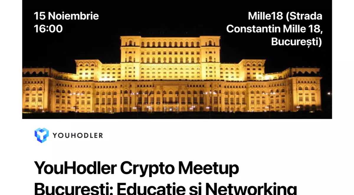 YouHodler Crypto Meetup Bucuresti: Educatie si Networking. 15 noiembrie, ora 16.00. Mille 18