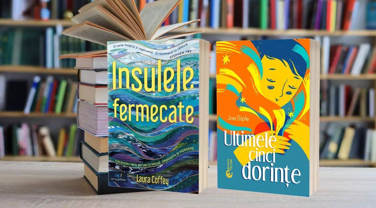 stivă de cărți pe fundalul bibliotecii, stivă de cărți în fața bibliotecii, cărți pe o masă de lemn, educație