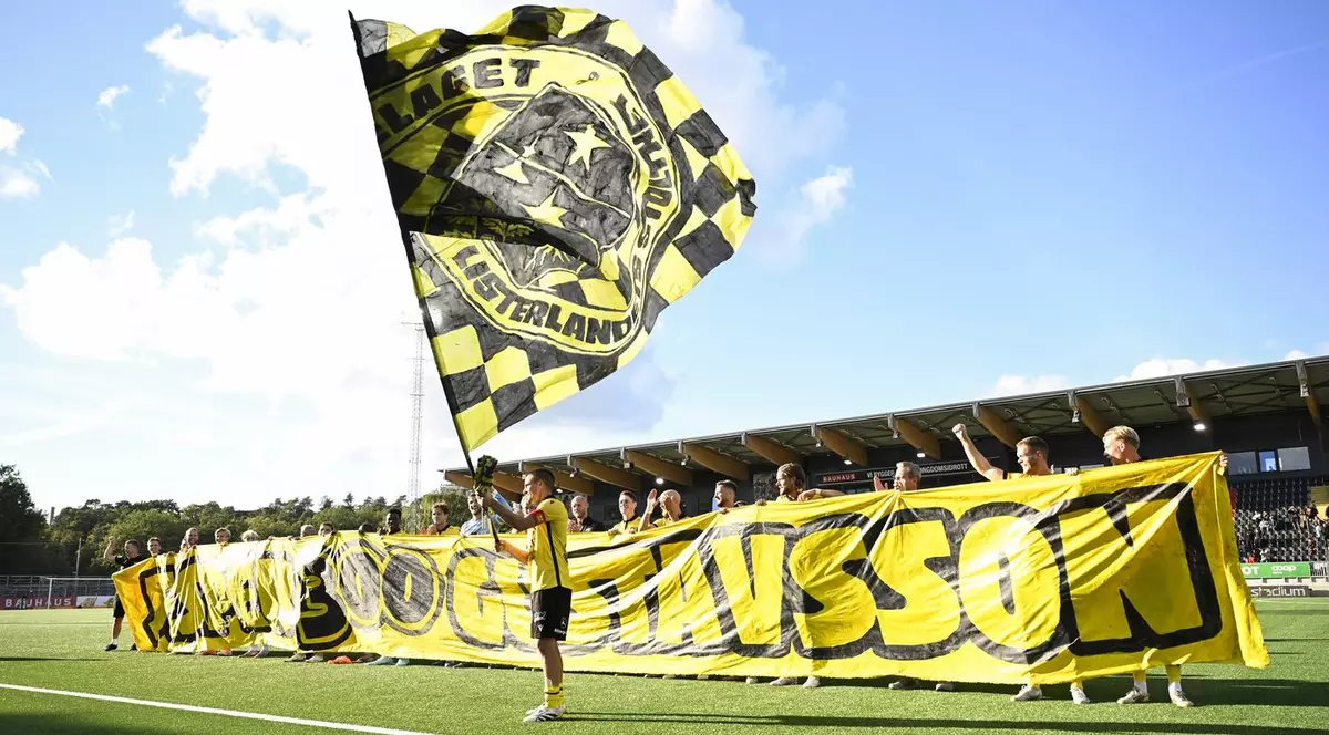 Herman Johansson, marcatorul golului pentru Mjällby, după meciul de fotbal dintre IF Brommapojkarna și Mjällby AIF la Grimsta IP. Allsvenskan Brommapojkarna-Mjällby, Stockholm, Suedia - 28 septembrie 2025