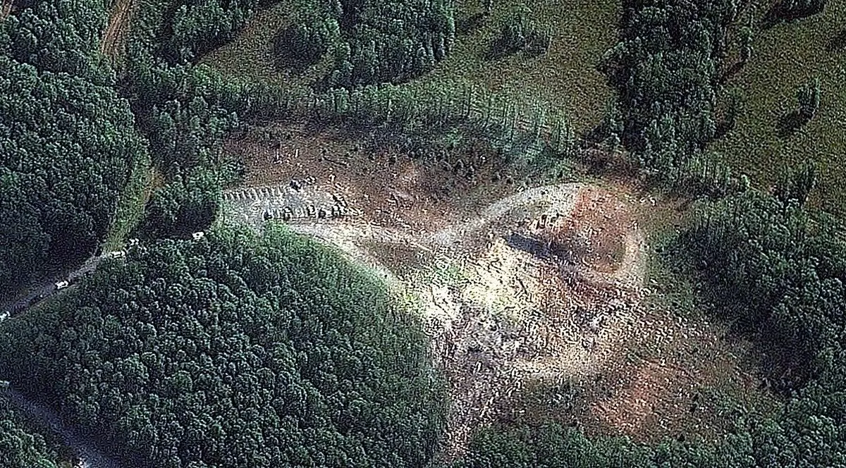 Imagine din satelit a locului exploziei. Foto: Profimedia.