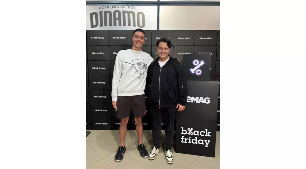 eMag - poza cu selly si David Popovici impreuna