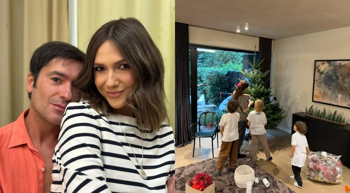 Adela Popescu a împodobit bradul de Crăciun