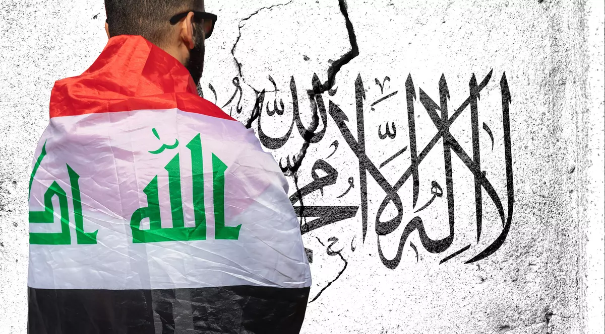 Colaj irakian si steagul gruparii teroriste Al-Qaida