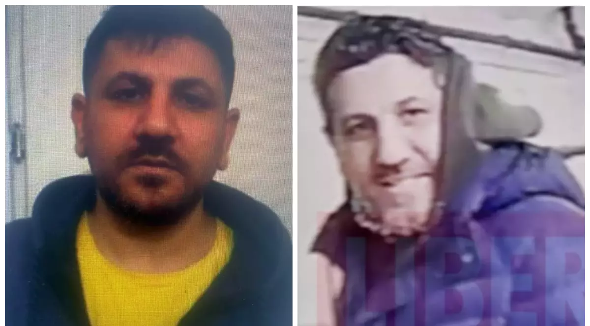 Abdullah Atas în bluză galbenă în prima poză. În a doua a fost surprins pe camerele de supraveghere.