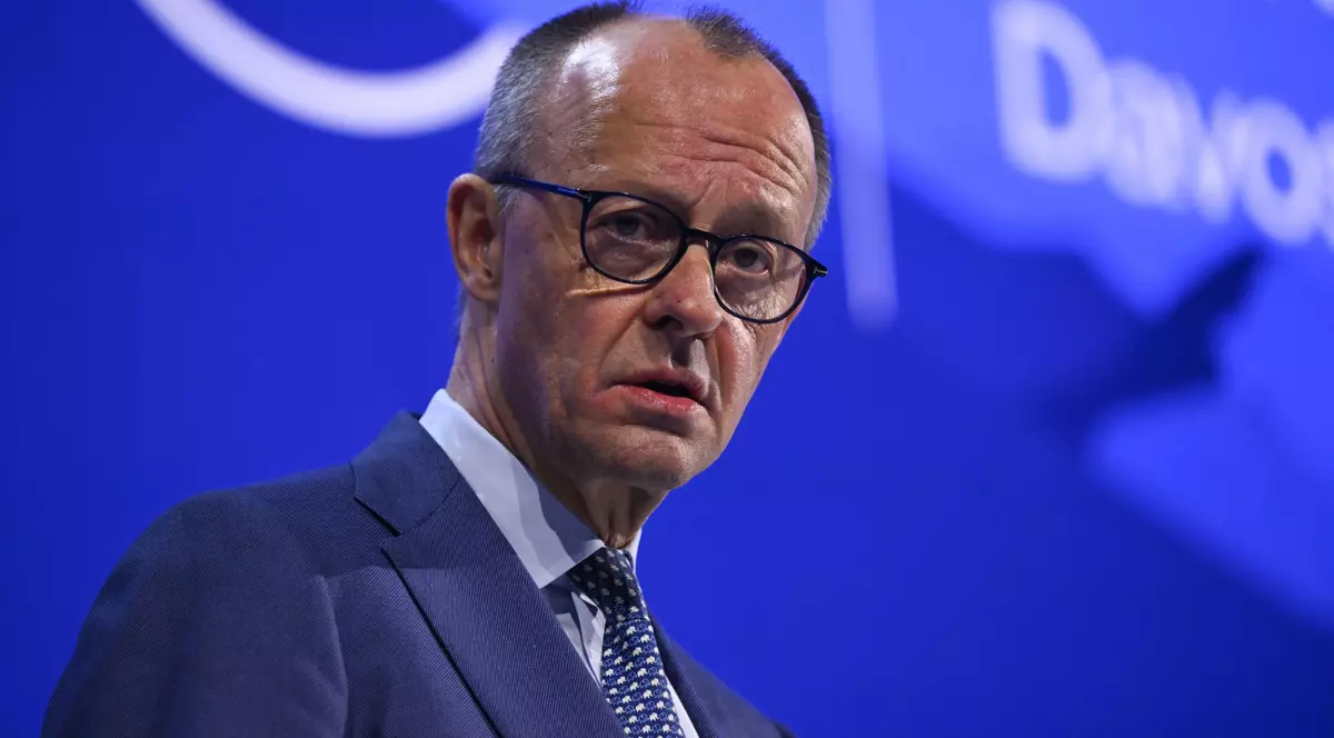 Cancelarul german Friedrich Merz susține un discurs în cadrul reuniunii anuale a Forumului Economic Mondial de la Davos,