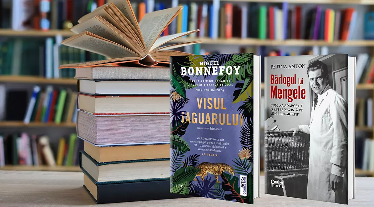 Un teanc de cărti pe o masa intr-o biblioteca