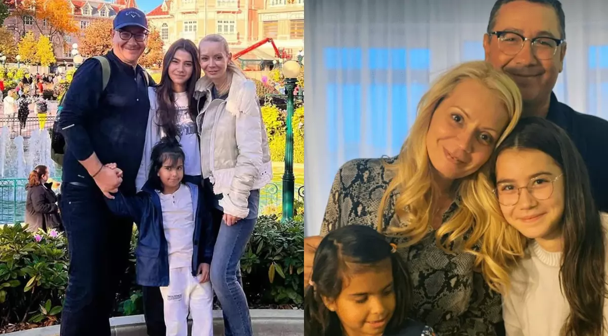 Victor Ponta și Daciana Sârbu alături de fetele lor