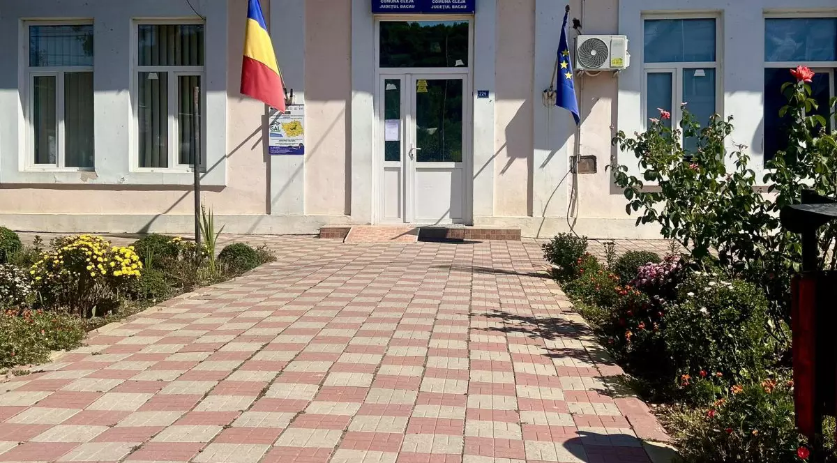 Sediul Primăriei comunei Cleja, județul Bacău, august 2025