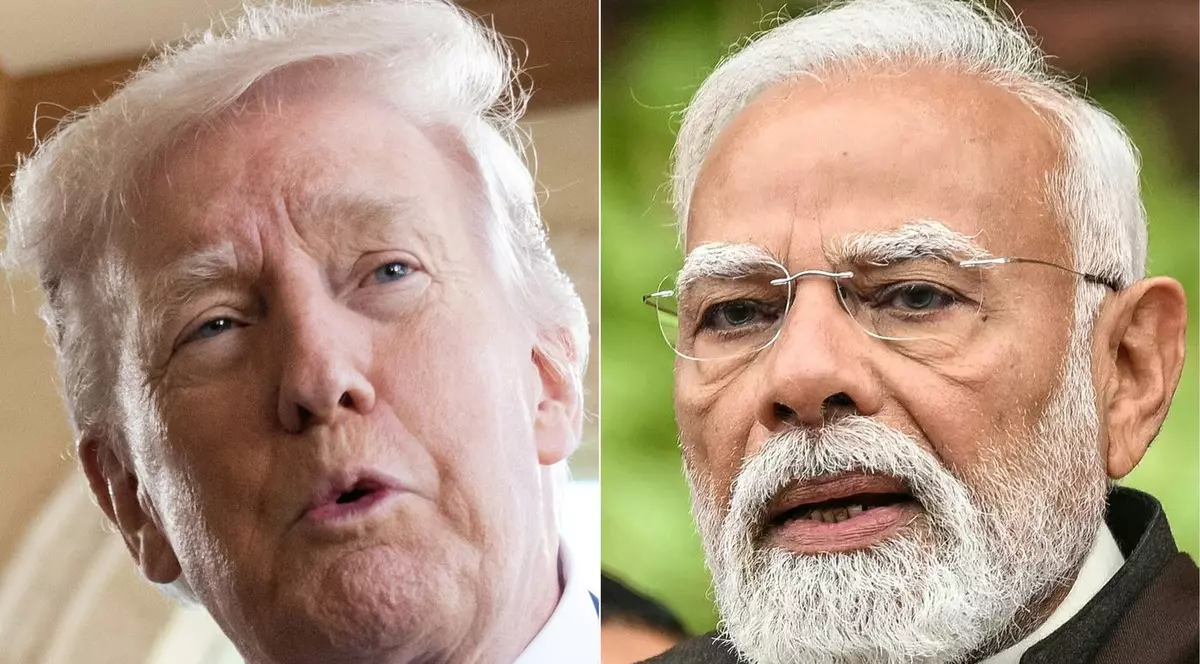 Colaj cu Donald Trump (stânga) și Narendra Modi Foto: Profimedia