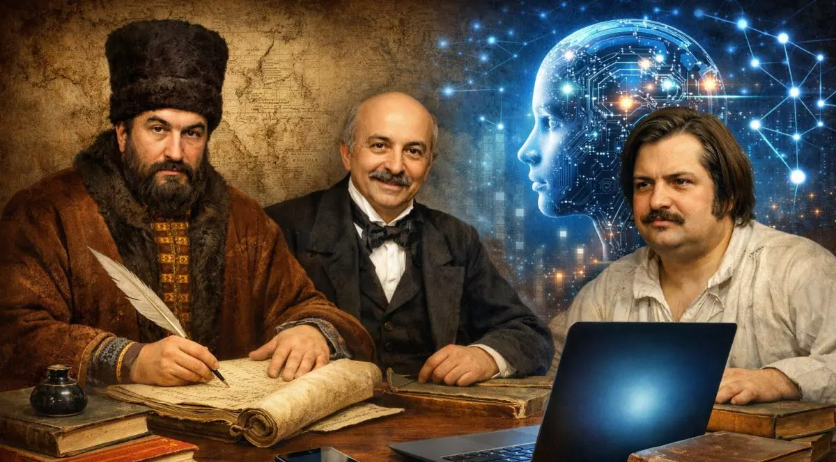 colaj de fotografii care ii reprezinta pe grigore ureche, vasile alecsandri si honore de balzac