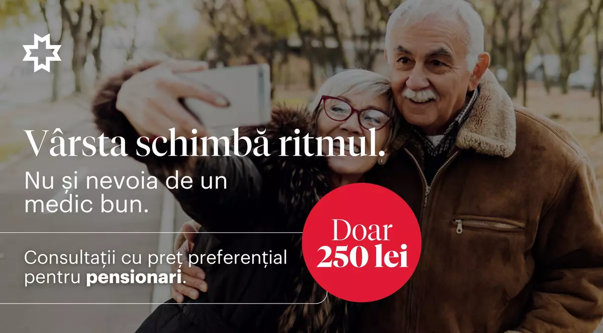 Regina MAria - vizual cu informatii despre pachetele pentru pensionari
