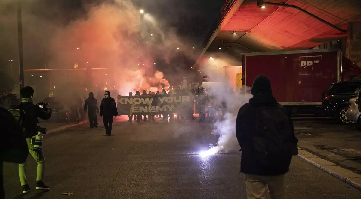 Milano, 7 februarie 2026 - marș împotriva Jocurilor Olimpice Foto: Profimedia