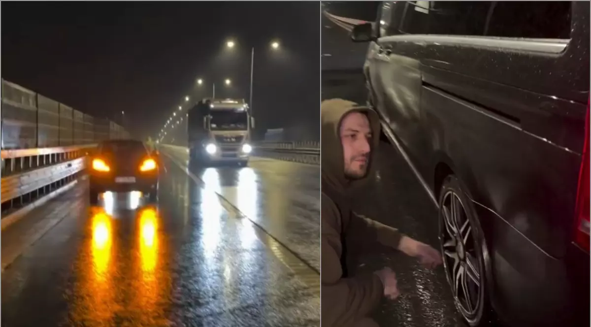 Oana Radu și iubitul ei au făcut pană după ce au intrat de pe A2 pe A0