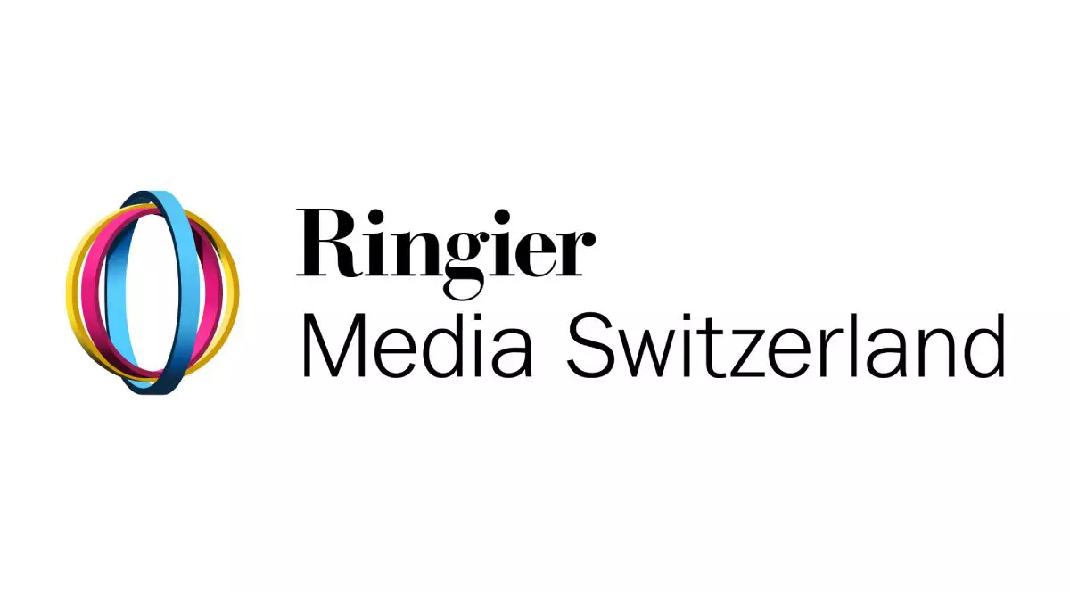 Logo-ul Ringier Media Switzerland, pe fundal alb cu text negru