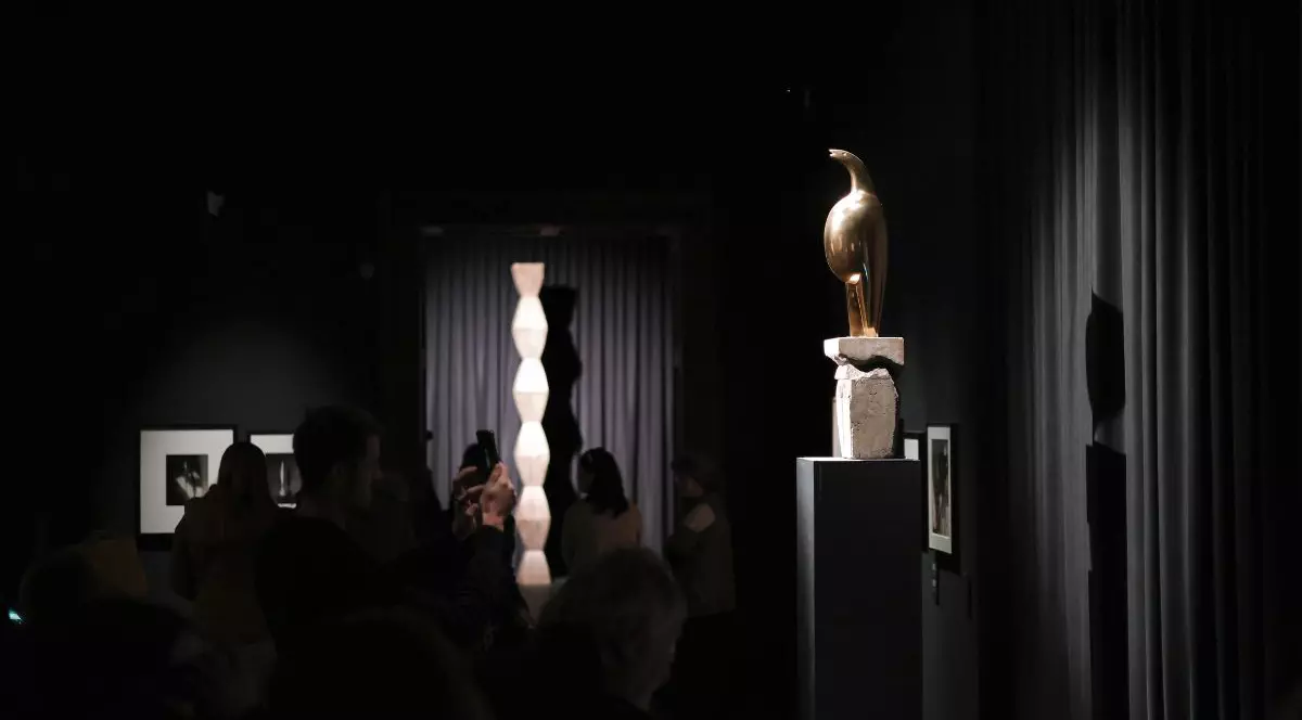 Expoziția artistului Constantin Brâncuși, în centrul căreia se află sculptura păsării Maiastra din Muzeul Național de Artă din Timișoara.