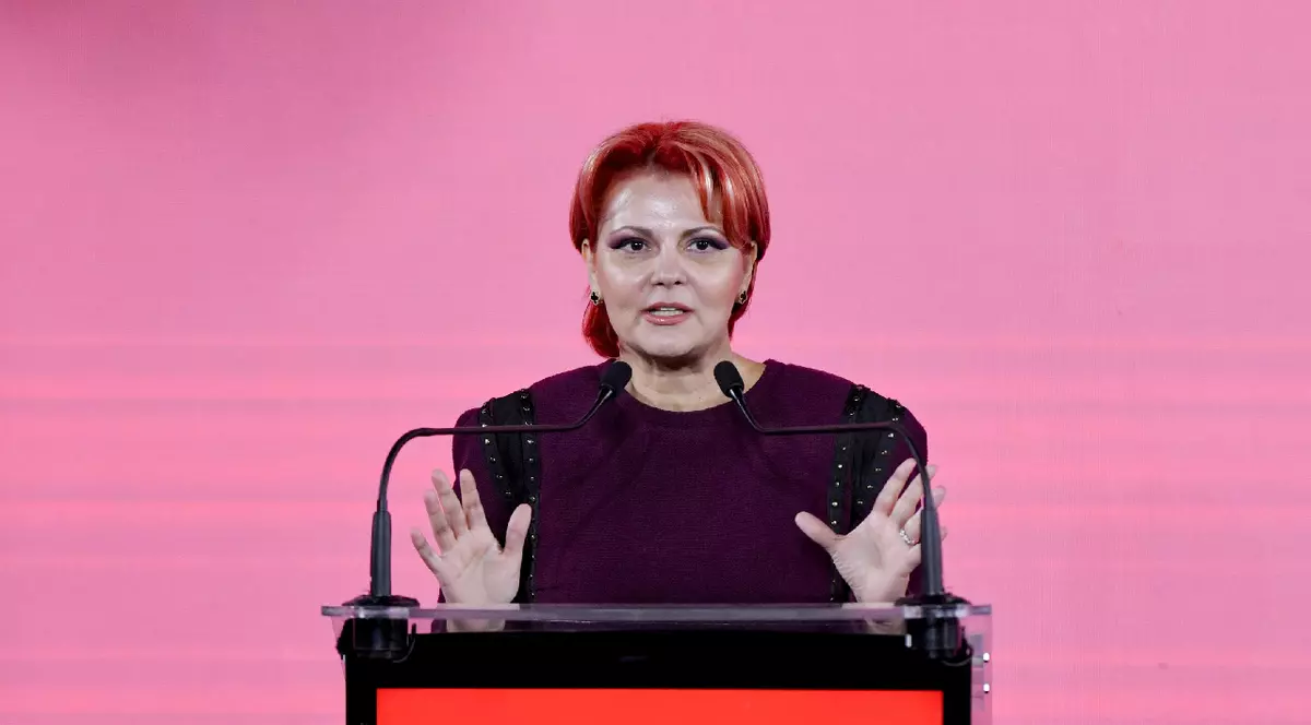 Lia-Olguta Vasilescu sustine un discurs in timpul evenimentului de lansare a candidaturii primarului Sectorului 4, Daniel Baluta, pentru Primaria Capitalei, miercuri, 19 noiembrie 2025, in Bucuresti.