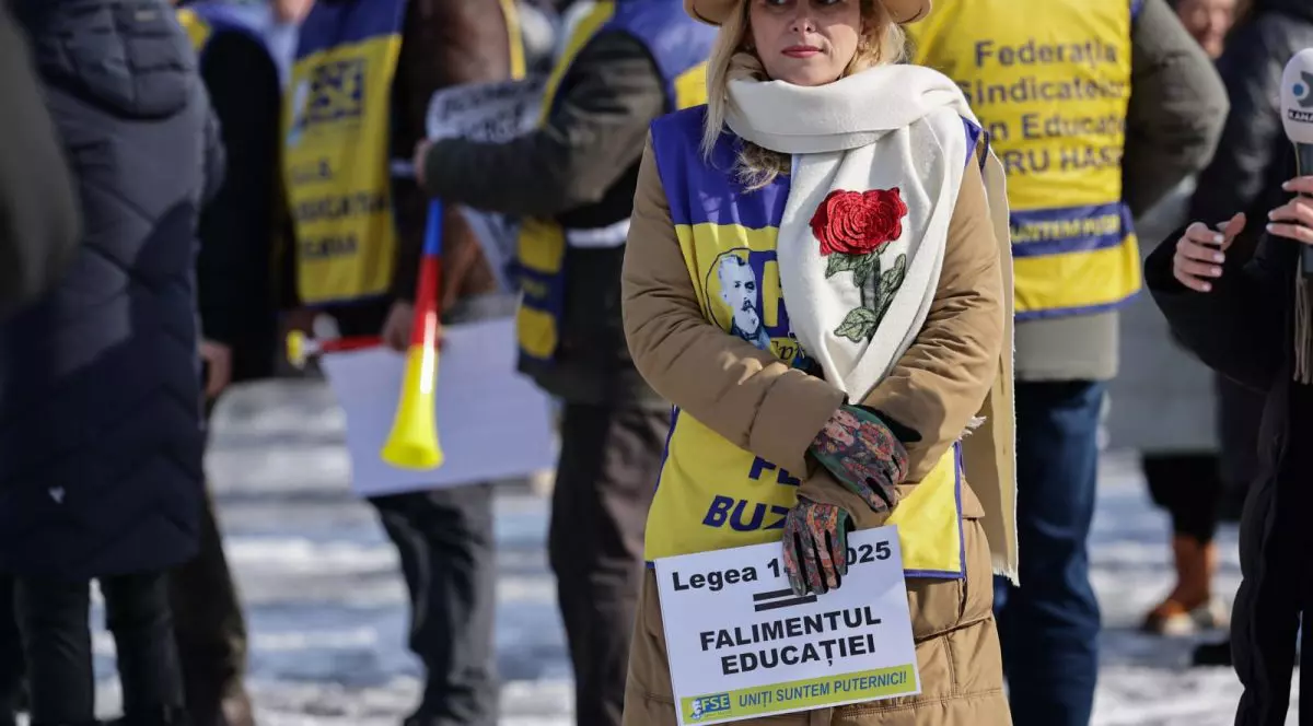 Profesoara care a ieșit la protest în fața Palatului Cotroceni în data de 4 febriarie 2026