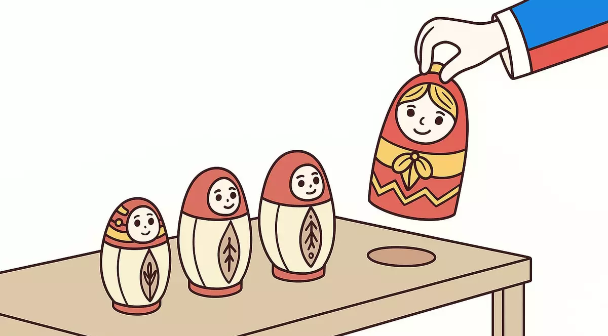 Patru păpuși rusești Matrioșka