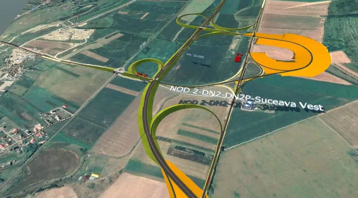 Imagine creativă generată 3D cu drumul european expres Suceava-Siret