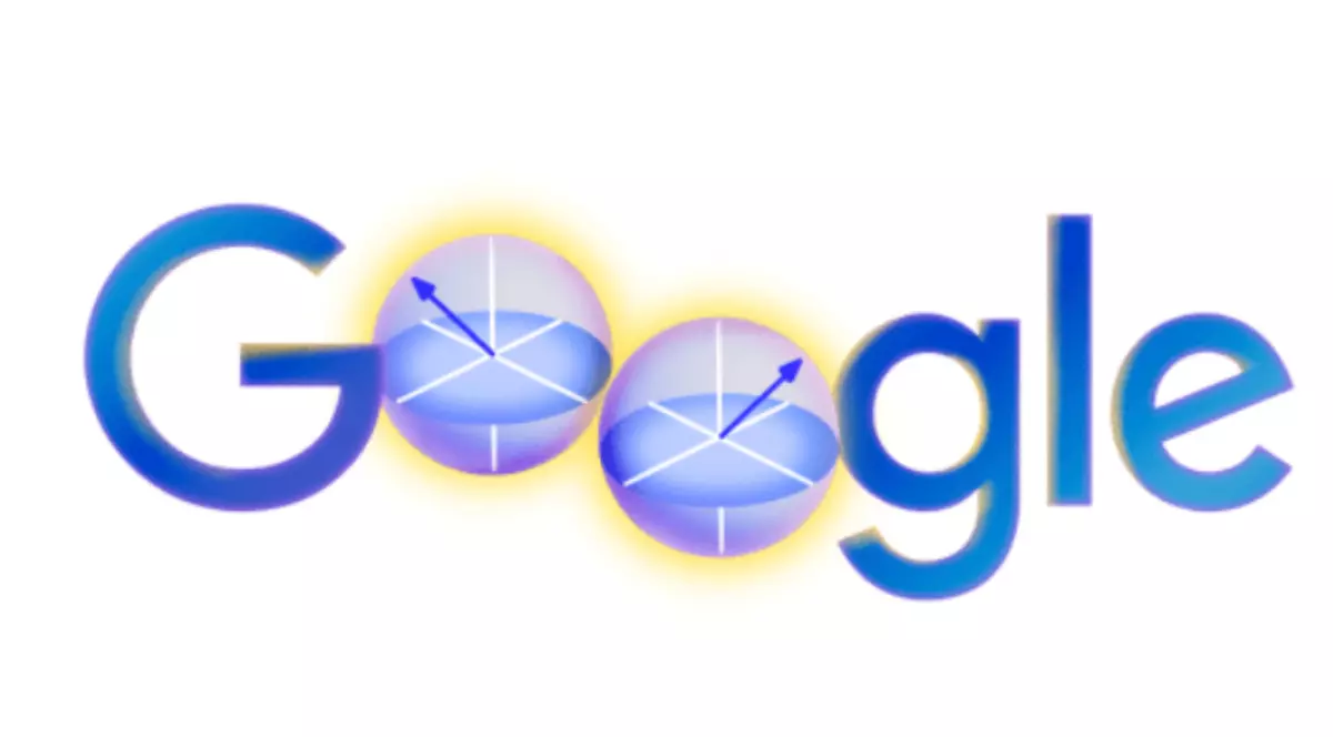 Imaginea prezintă logo-ul Google stilizat, în culori de albastru și violet, cu două forme circulare integrate în litere. Designul modern sugerează tehnologie și inovație, fiind asociat cu identitatea vizuală a companiei.