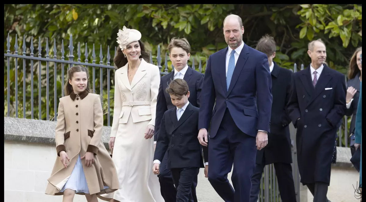Kate Middleton și Prințul William alături copii la slujba de Paște