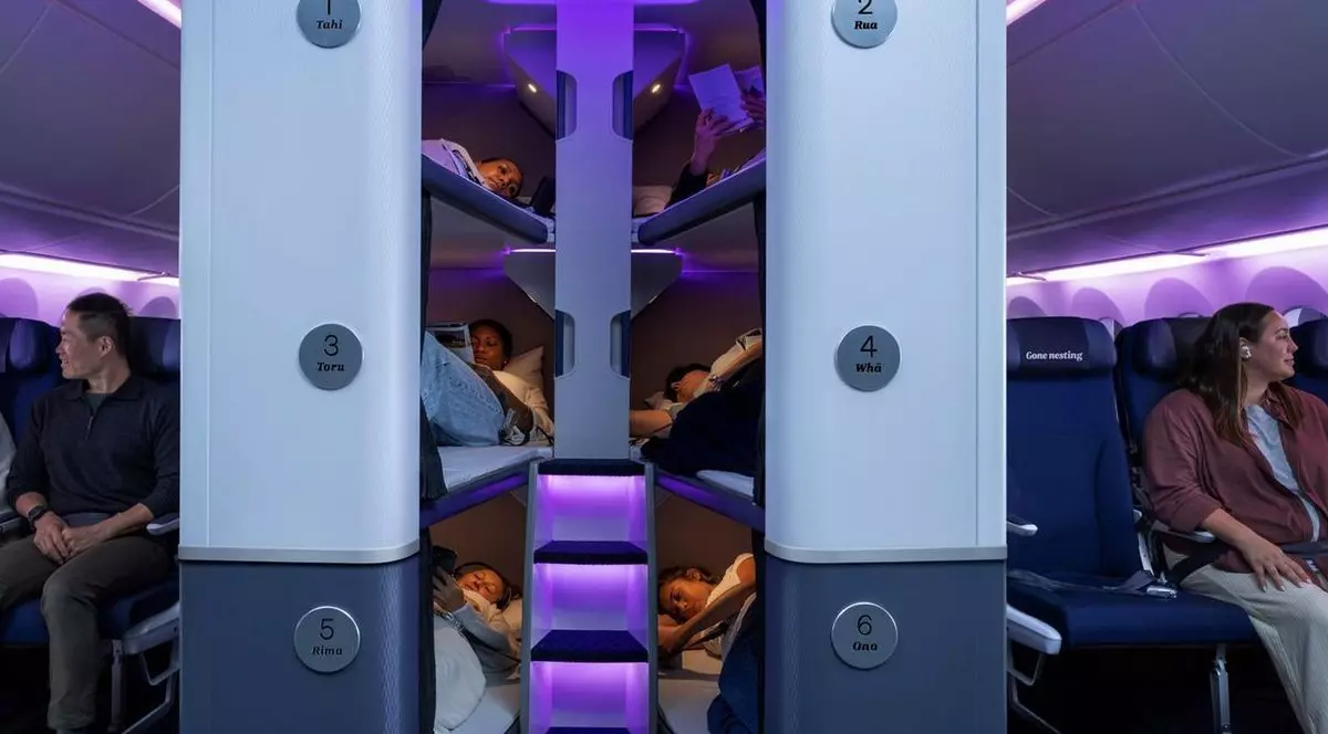 O companie aeriană introduce paturile supraetajate în avion. Foto Air New Zealand