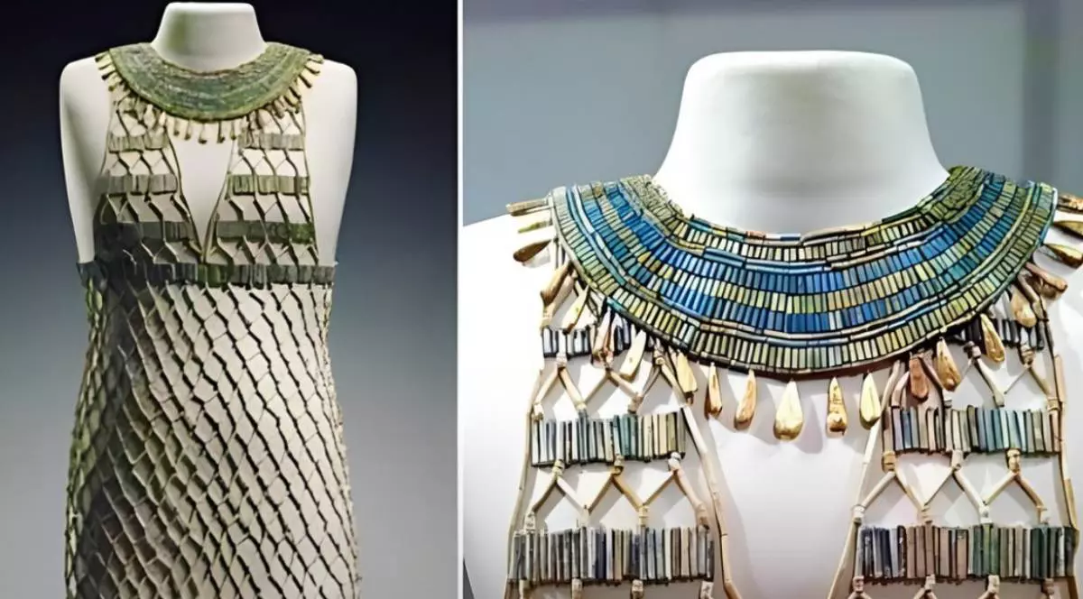 O rochie din Egiptul antic, veche de 4.500 de ani, alcătuita din 7000 de margele, a fost reconstituită de experți