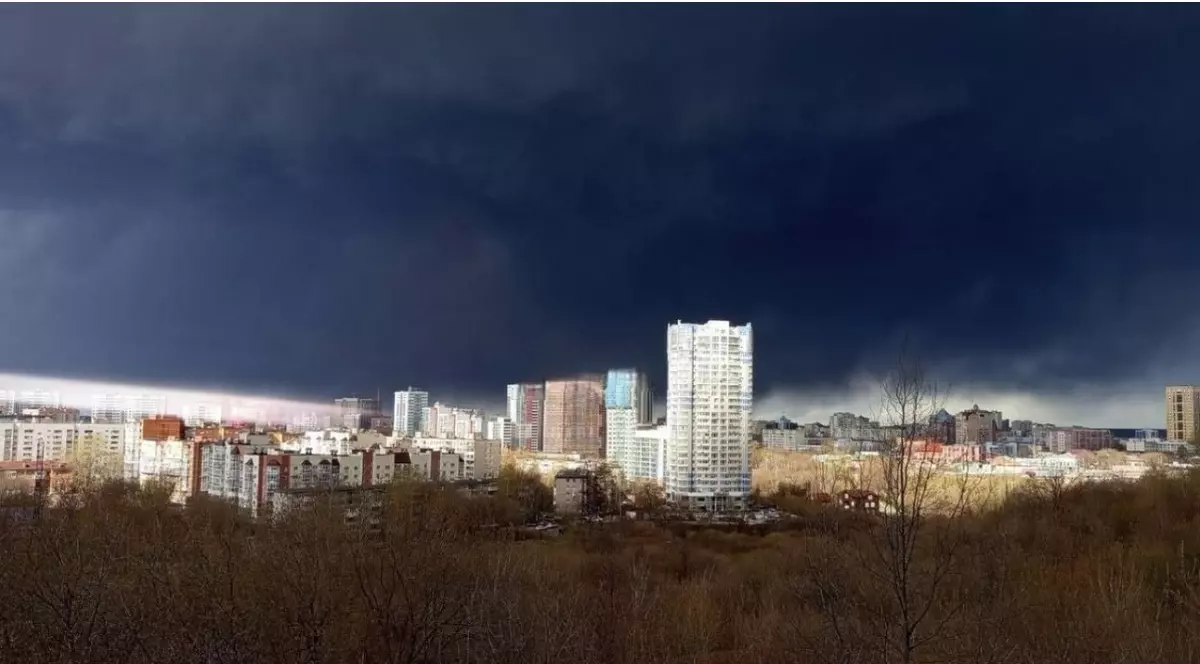 Orașul Perm, în întuneric în plină zi în urma unui atac cu drone Foto exilenova_plus via The Moscow Times
