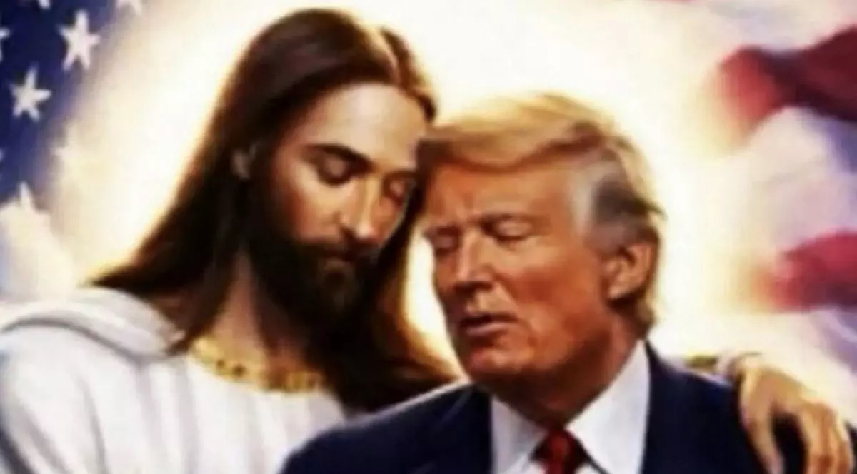 Donald Trump a postat o fotografie în care este îmbrățișat de Iisus Hristos, 15 aprilie 2026