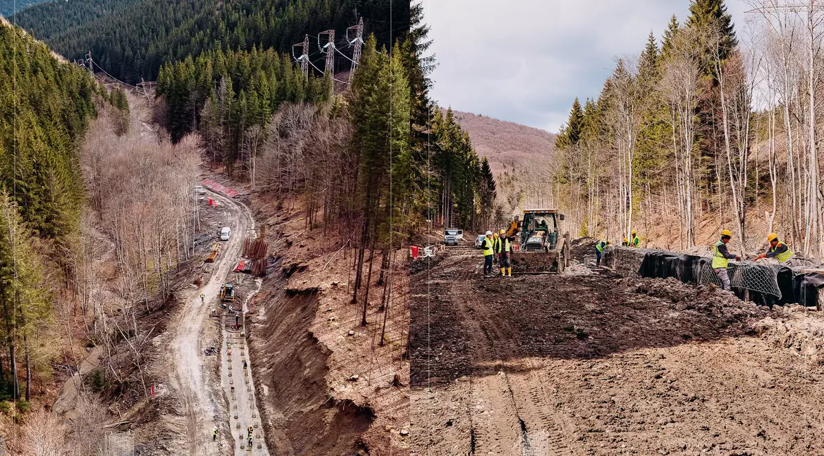 Cât a înaintat în 8 luni drumul prin munți gândit să elibereze Valea Prahovei: compania Erbașu a muncit și în timpul iernii. Termenul estimat pentru deschiderea șoselei