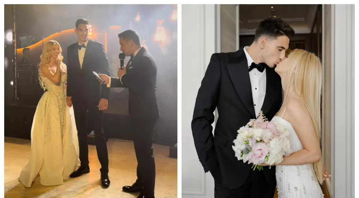 Poezia compusă de Flick pentru Andreea Bălan și Victor Cornea. Gestul făcut de artistă în timp ce „Domnul Rimă” citește versurile la nunta ei