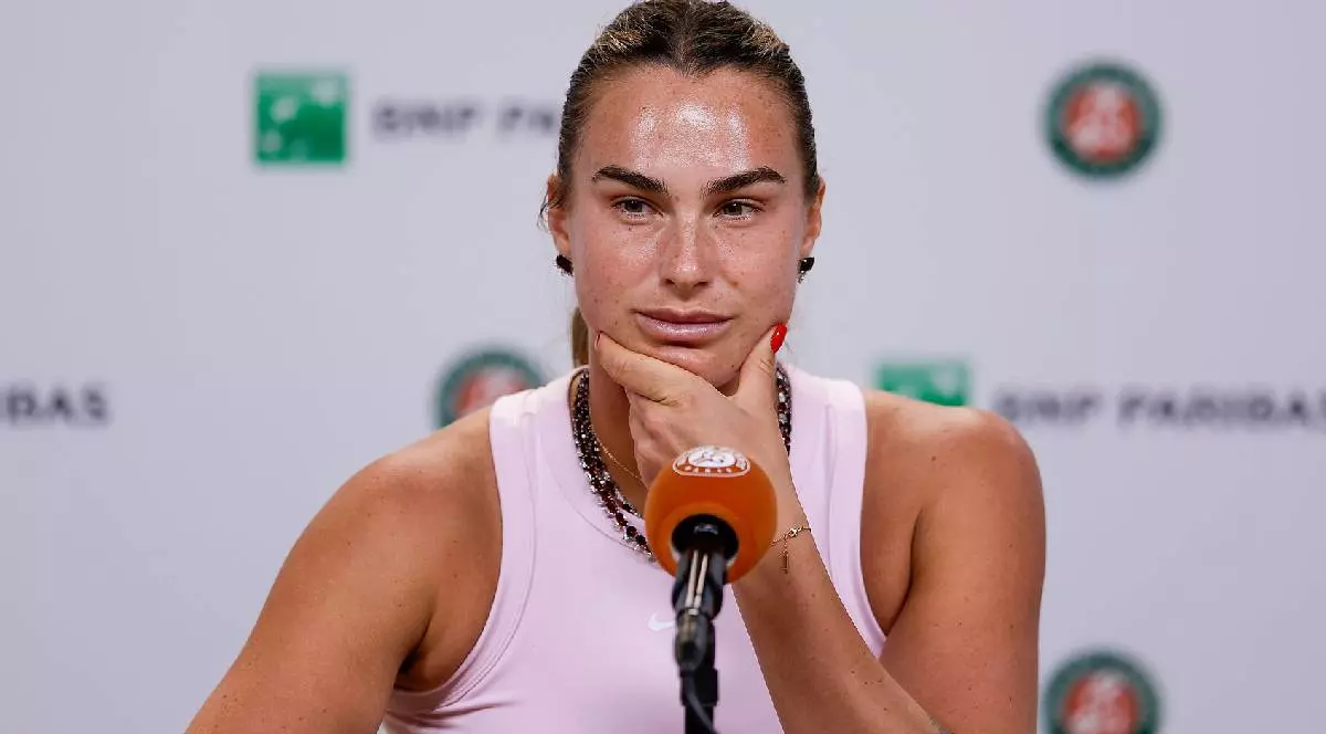 conferința de presă a Arynei Sabalenka (RUS) în timpul zilei presei la turneul Roland-Garros din 2026 de la Paris
