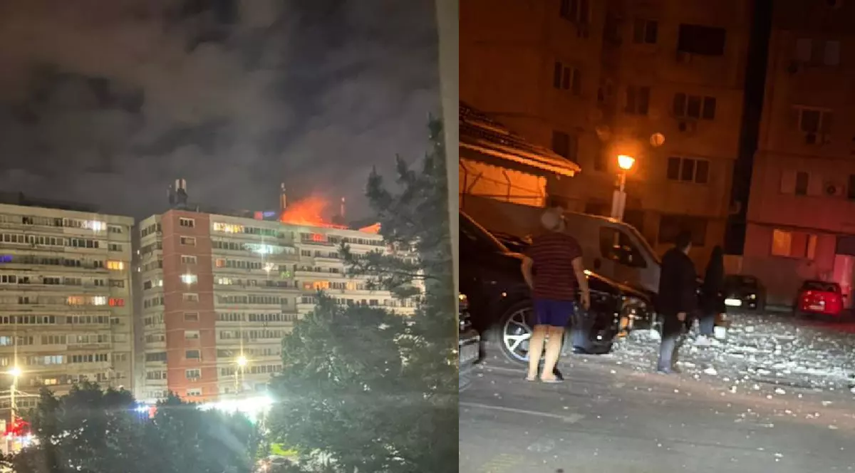 Incendiu bloc Galați - explozie -drona rusească 29 mai 2026