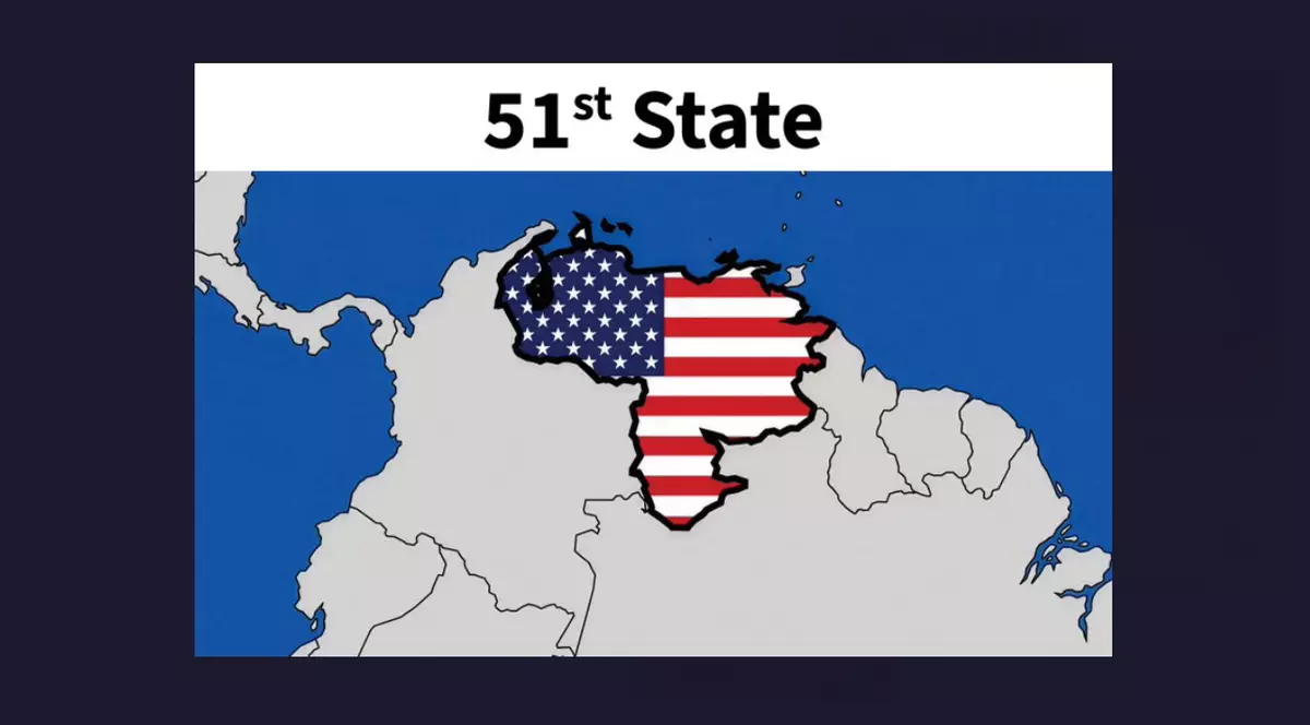 Desen publicat de Donald Trump în care Venezuela este prezentată ca al 51-lea stat al Americii Captură Truth Social @realDonaldTrump