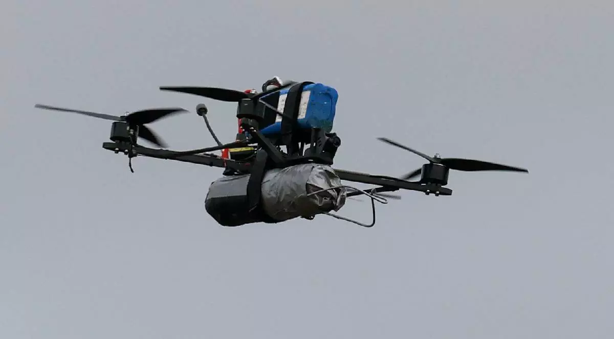 o dronă rusească în zbor