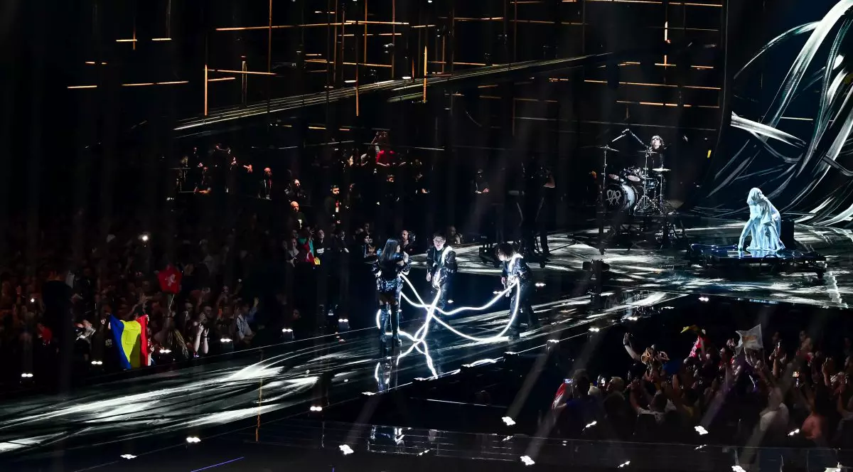 VIENNA, AUSTRIA - MAY 14: Alexandra Căpitănescu representing Romania performs during the second Semi-Final of the 70th Eurovision Song Contest at Wiener Stadthalle on May 14, 2026 in Vienna, Austria. (Photo by Christian Bruna/Getty Images)