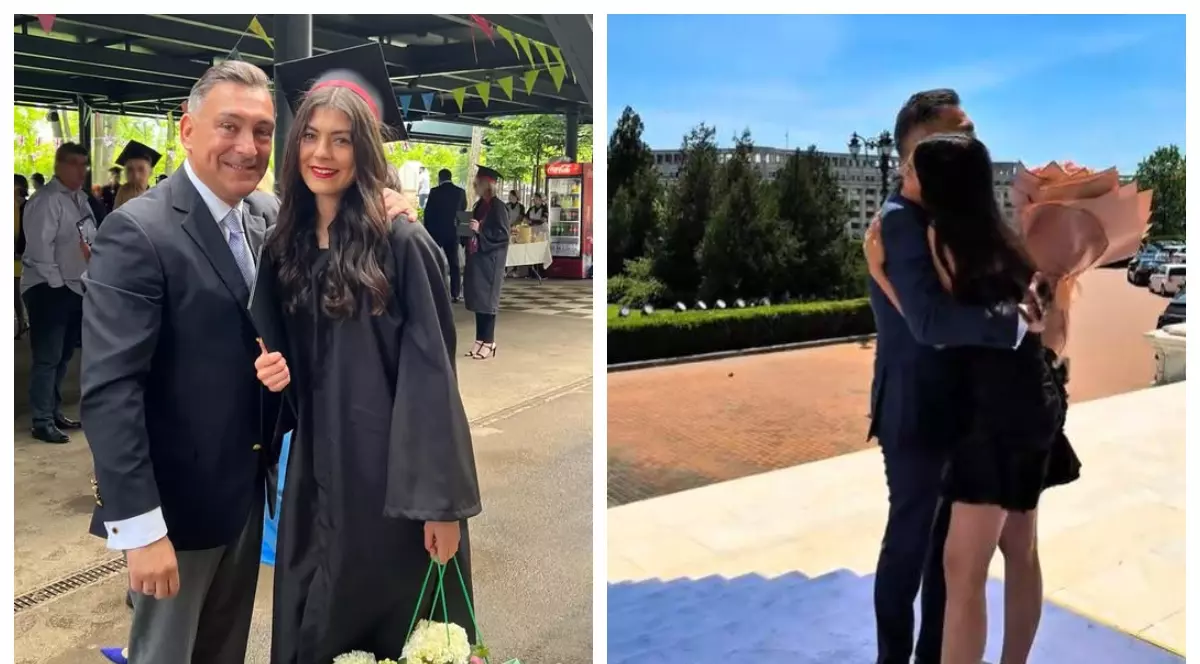 Imagini inedite cu Ilie Dumitrescu și fiica lui, Mayra, în ziua absolvirii facultății. „Am trăit niște momente de nedescris”