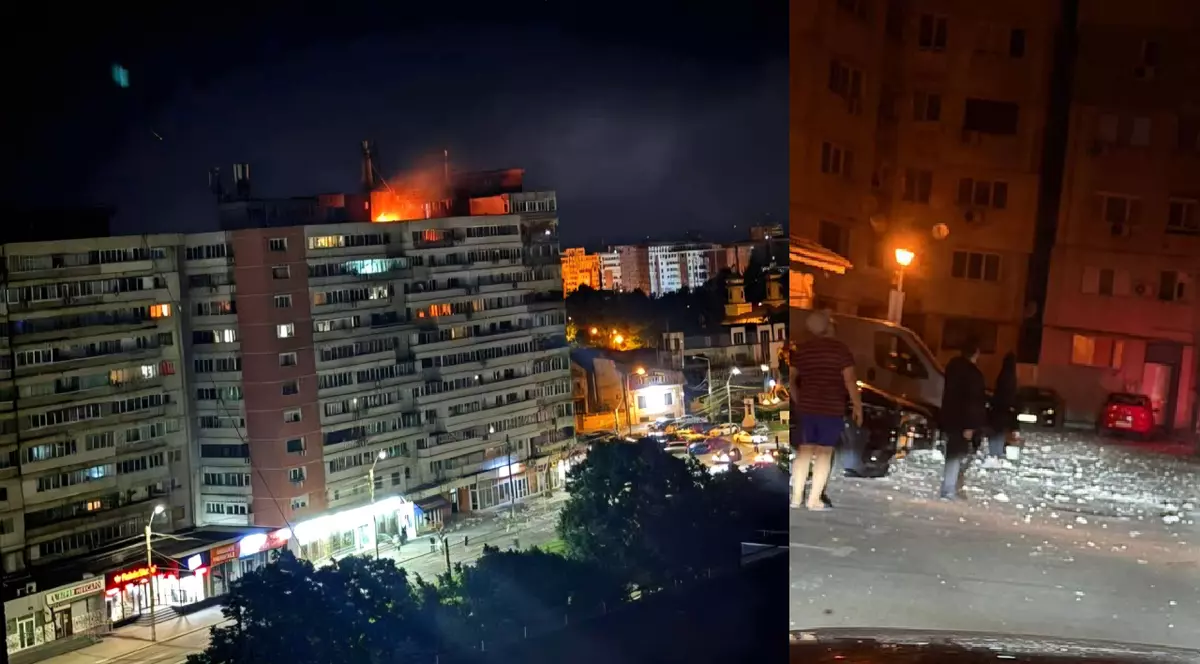 Incendiu bloc Galați - explozie -drona rusească 29 mai 2026