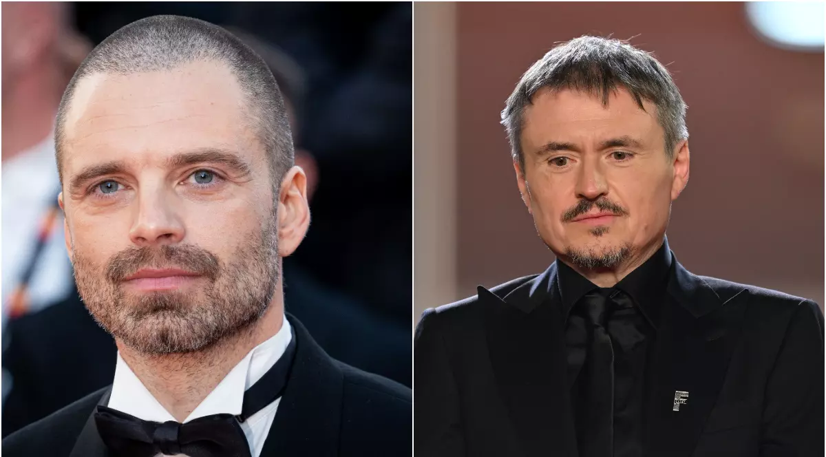 În imagine apar actorul Sebastian Stan și regizorul Cristian Mungiu, fotografiați în ținute elegante, în cadrul unui eveniment de gală. Cei doi au fost prezenți la Festivalul de Film de la Cannes, unde thrillerul „Fjord” a avut premiera oficială.