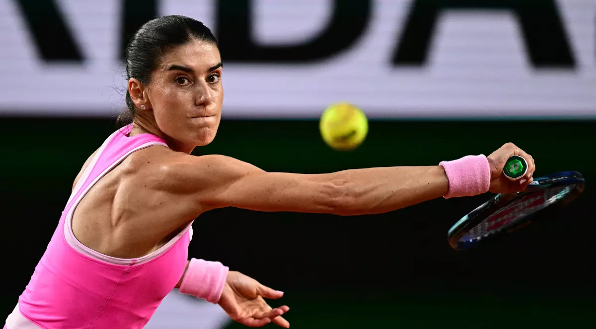 Sorana Cîrstea în timpul meciului de la Roland Garros.