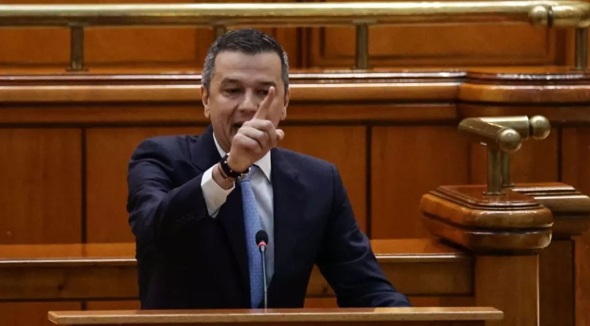 Președintele PSD, Sorin Grindeanu, în Parlament la votul moțiunii de cenzură PSD-AUR împotriva guverului Bolojan, 5 mai 2026