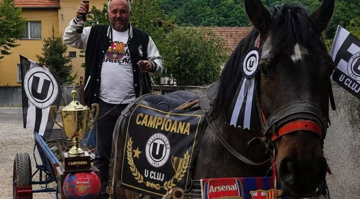 Un suporter din Cluj a plecat cu căruța la Finala Cupei de la Sibiu