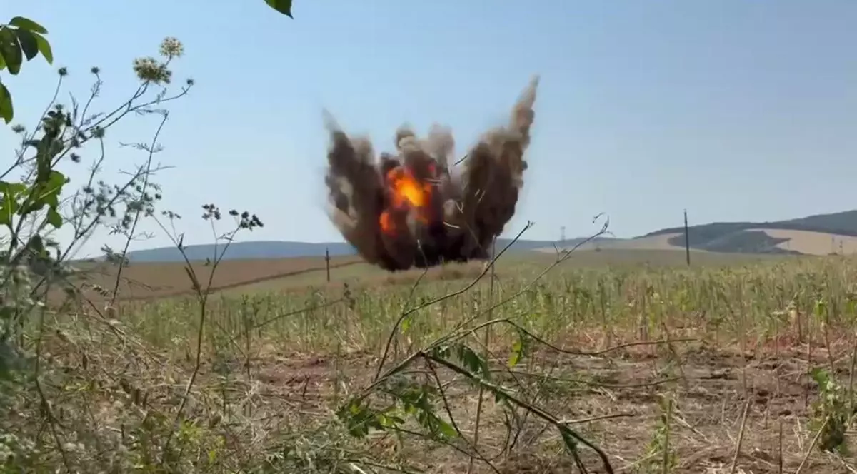 O dronă găsită pe un câmp din Tulcea a fost detonată.
