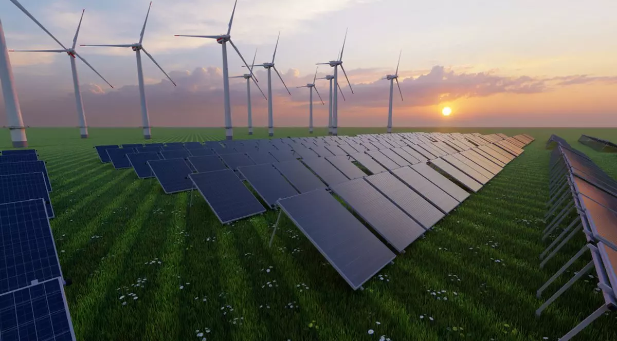 Centrală solară și turbină de mori de vânt