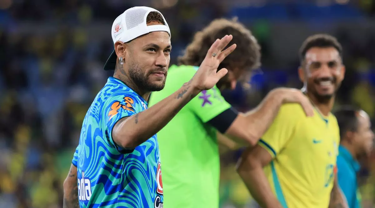 RIO DE JANEIRO, BRAZIL - MAY 31: Neymar Jr. reacts after the international friendly match between Brazil and Panama at Maracana Stadium on May 31, 2026 in Rio de Janeiro, Brazil. (Photo by Buda Mendes/Getty Images)