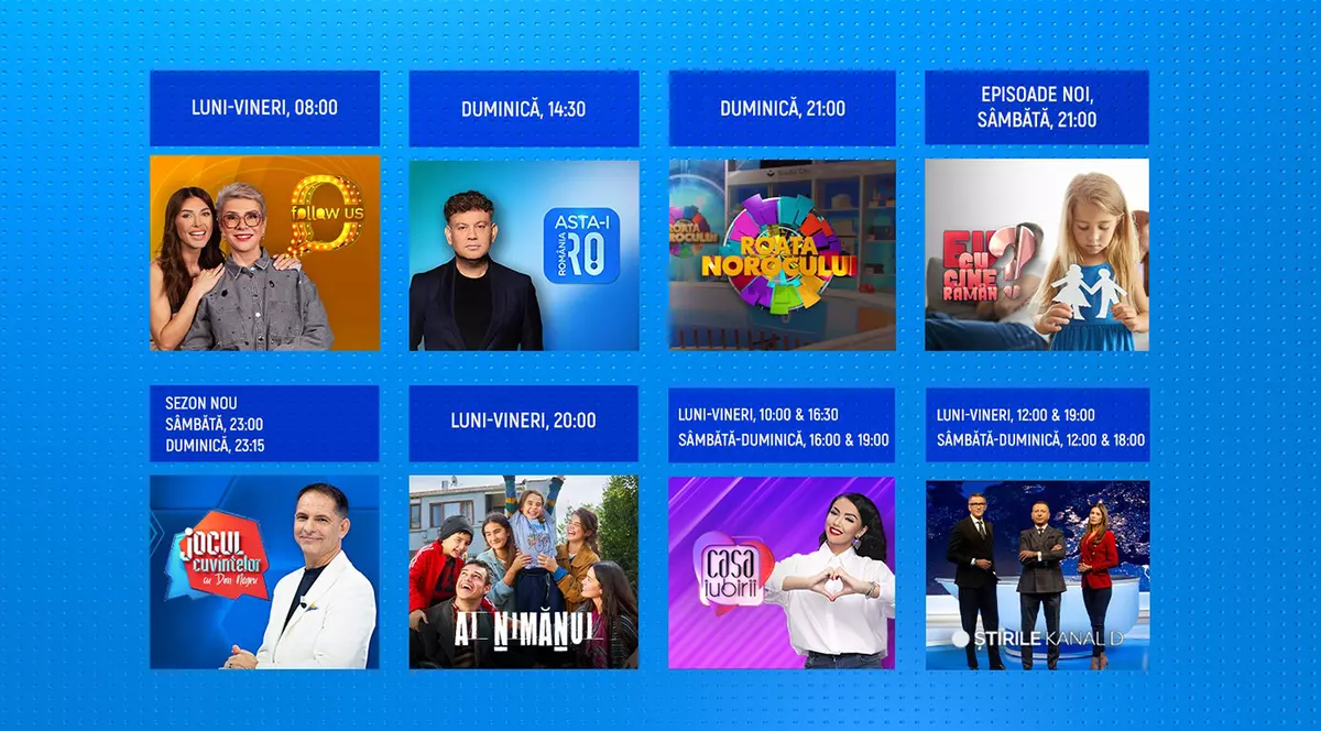 emisiunile postului de televiziune Kanal d