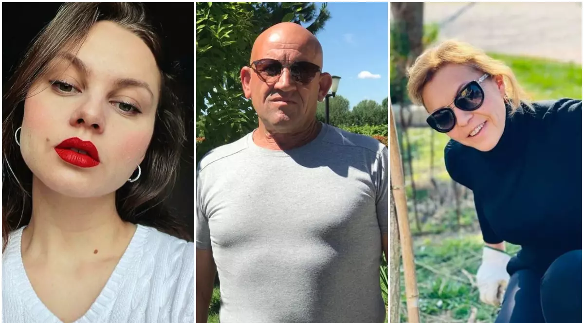 Colaj din trei portrete: în stânga o tânără cu ruj roșu intens, în centru un bărbat chel purtând ochelari de soare, iar în dreapta o femeie cu ochelari de soare care zâmbește în timp ce grădinărește.