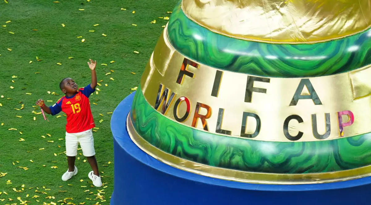 The brother of Lamine Yamal of Spain, Keyne, on the pitch after the match Spain v Argentina, 2026 FIFA World Cup, Final, Football, New York New Jersey Stadium, East Rutherford, New Jersey, USA - 19 Jul 2026,Image: 1117571104, License: Rights-managed, Restrictions: , Model Release: no