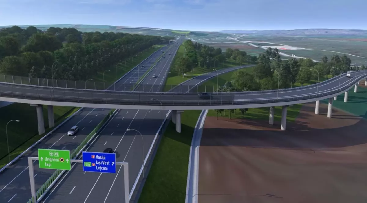 Nodul rutier Lețani, parte din tronsonul 2 al Autostrăzii Unirii A8