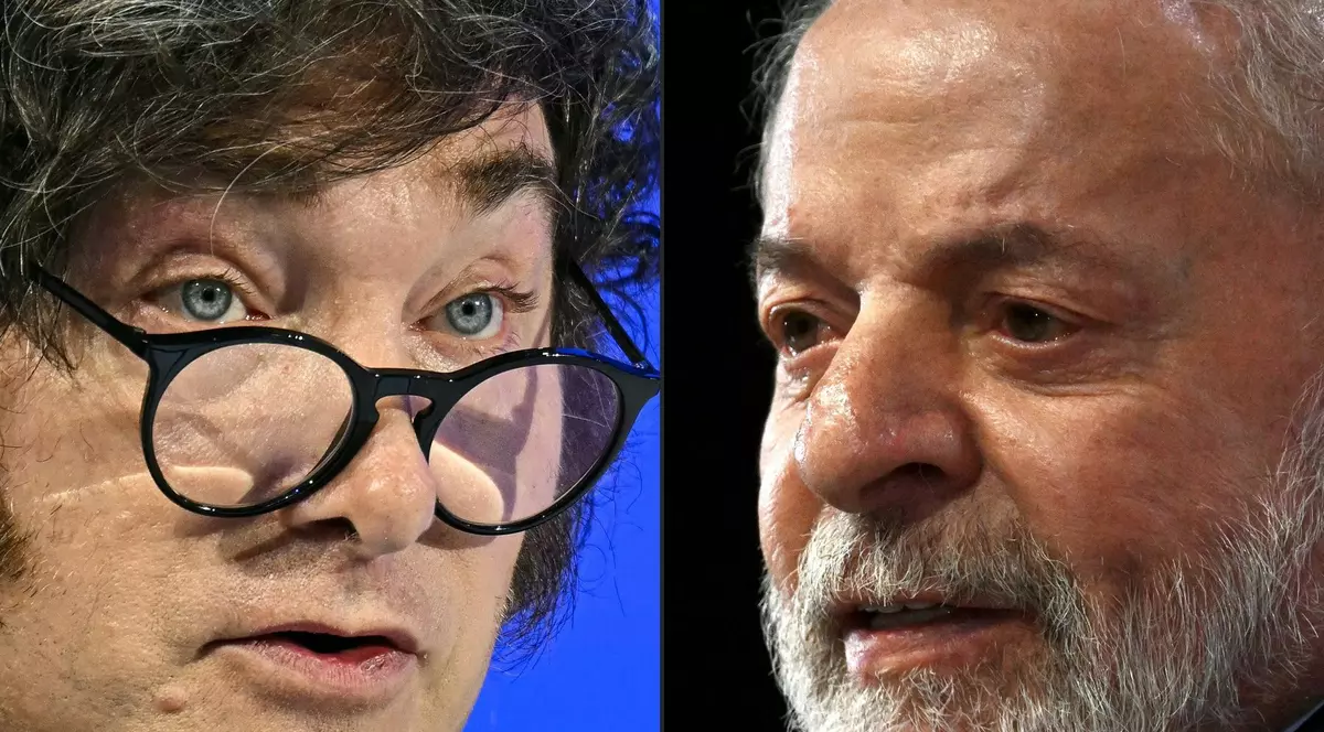 Colaj cu președintele argentinian Javier Milei (stânga) și omologul său brazilian Lula (dreapta) Foto: Profimedia